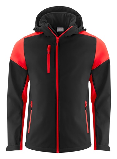 [TXT-2261065-9040] Printer Prime Prime  Softshell Jas Heren Zwart/Rood