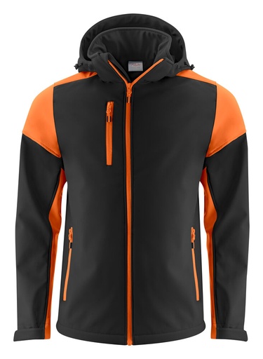 [TXT-2261065-9030] Printer Prime Prime  Softshell Jas Heren Zwart/Oranje