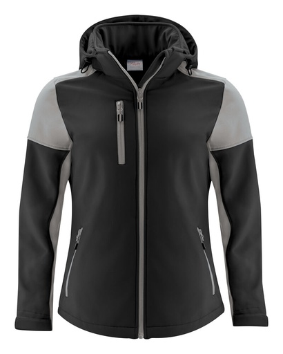 [TXT-2261066-9093] Printer Prime Prime  Softshell Jas Dames Zwart/Staalgrijs