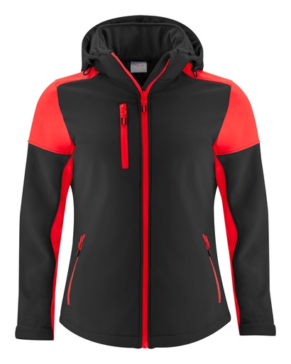 [TXT-2261066-9040] Printer Prime Prime  Softshell Jas Dames Zwart/Rood