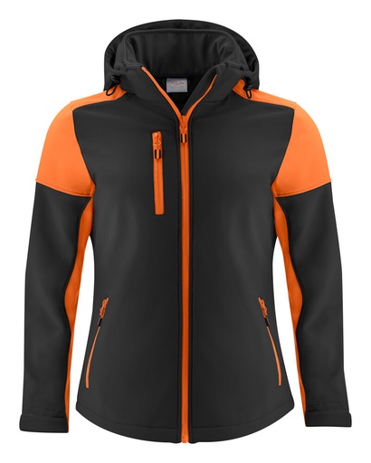 [TXT-2261066-9030] Printer Prime Prime  Softshell Jas Dames Zwart/Oranje
