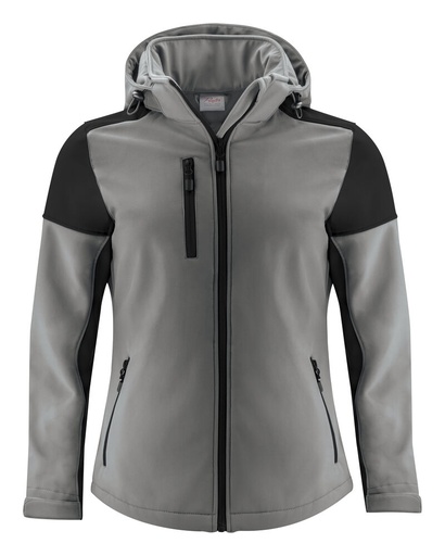 [TXT-2261066-9390] Printer Prime Prime  Softshell Jas Dames Staalgrijs/Zwart