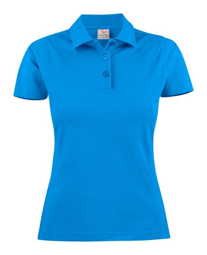 [TXT-2265023-632] Printer Essentials Surf Light  Polo Pique Dames Oceaan Blauw