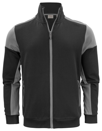 [TXT-2262061-9093] Printer Prime Prime Sweater Volledige Rits Heren Zwart/Staalgrijs