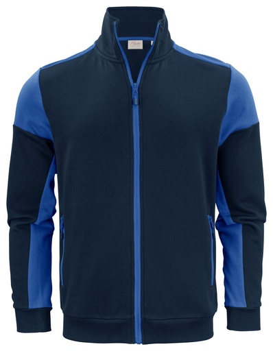 [TXT-2262061-6053] Printer Prime Prime Sweater Volledige Rits Heren Marine/Kobalt
