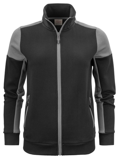 [TXT-2262062-9093] Printer Prime Prime  Sweater Volledige Rits Dames Zwart/Staalgrijs