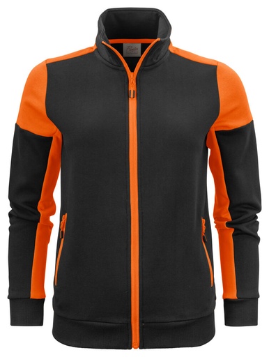 [TXT-2262062-9030] Printer Prime Prime  Sweater Volledige Rits Dames Zwart/Oranje