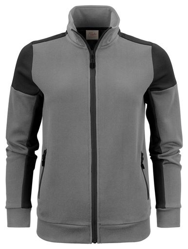[TXT-2262062-9390] Printer Prime Prime  Sweater Volledige Rits Dames Staalgrijs/Zwart