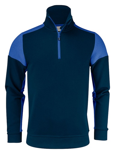 [TXT-2262069-6053] Printer Prime Prime  Sweater Halve Rits Unisex Marine/Kobalt