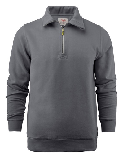 [TXT-2262053-935] Printer Essentials Rounders RSX Sweater Halve Rits Unisex Staalgrijs