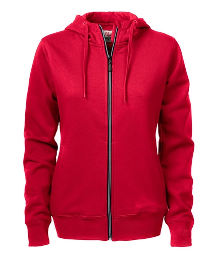 [TXT-2262052-400] Printer Essentials Overhead  Sweater Volledige Rits Dames Rood