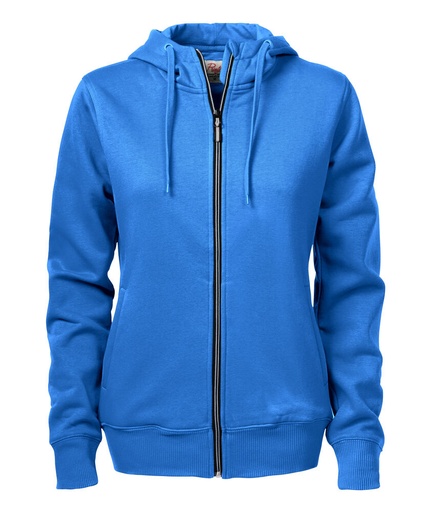 [TXT-2262052-632] Printer Essentials Overhead  Sweater Volledige Rits Dames Oceaan Blauw