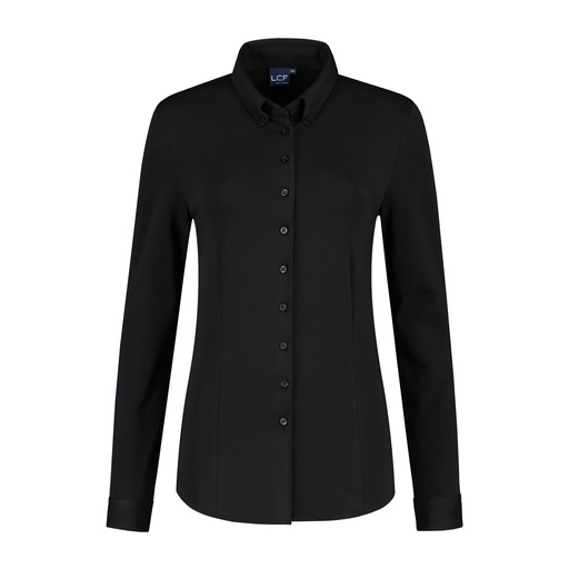 [LCF-8009437-290-000-000] Ledûb Corporate Fashion Blouse  black Tess Single Cuff Jersey