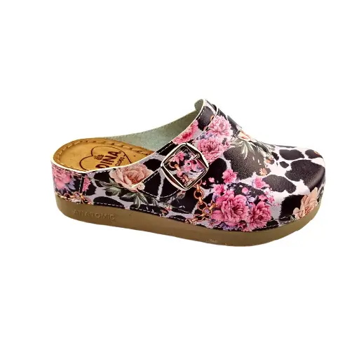 Zorgklomp PU Leopard rose