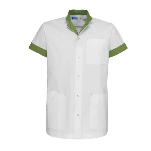 De Berkel JAIMY Unisex jack wit/kiwigroen