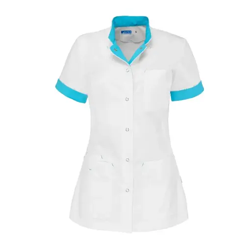 De Berkel JILLIAN Damesjack wit/azuurblauw