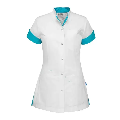De Berkel LIVIA Damesjack wit/turquoise