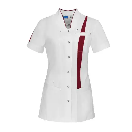 De Berkel LARA Damesjack wit/bordeaux