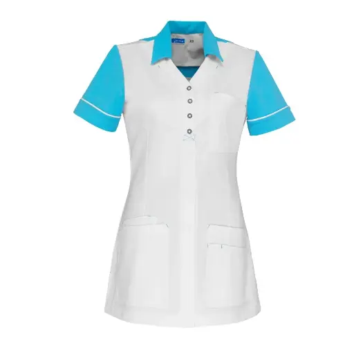 De Berkel CARMEN Damesjack wit/turquoise