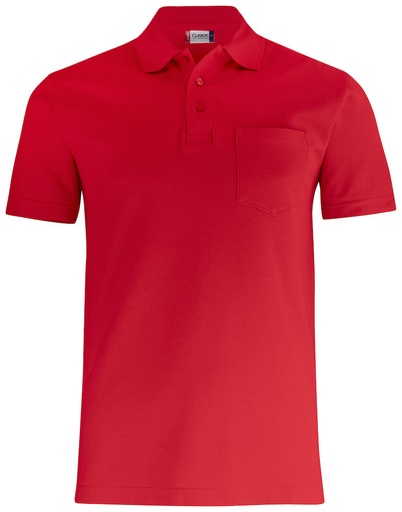 Clique Basic Polo w. Pocket rood