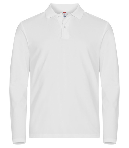 [CL-028262-00] Clique Stretch Premium Polo L/S wit