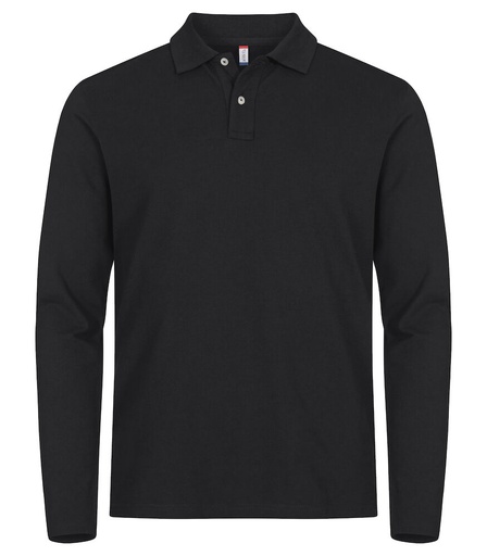 Clique Stretch Premium Polo L/S zwart