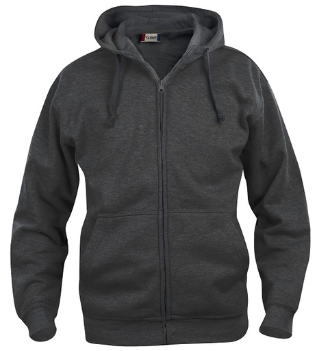 Clique Basic Hoody Full Zip antraciet melange