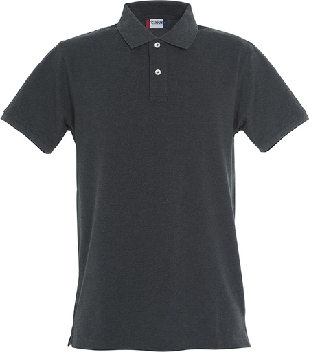 Clique Stretch Premium Polo antraciet melange