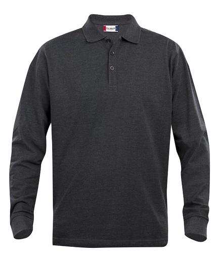 Clique Classic Lincoln L/S Polo antraciet melange