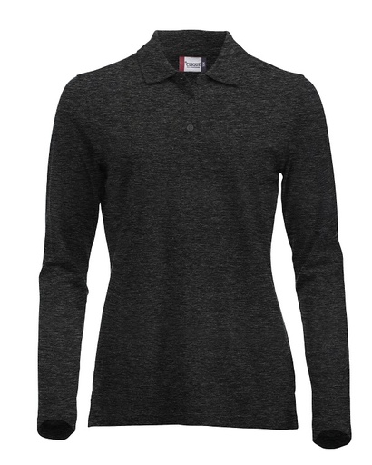 Clique Classic Marion L/S Polo antraciet melange