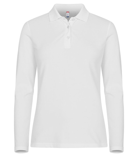 Clique Stretch Premium Polo Women L/S wit