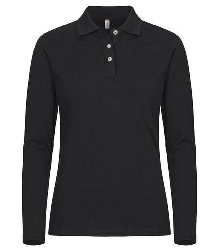 Clique Stretch Premium Polo Women L/S zwart